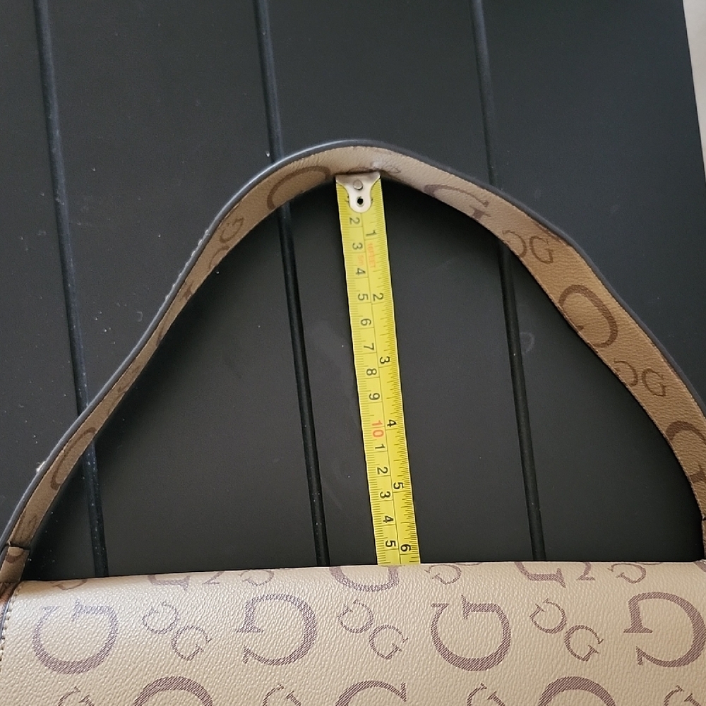 Vintage GUESS Y2K Monogram Baguette Shoulder Bag Brown Logo Purse Gold Hardware - Picture 8 of 14